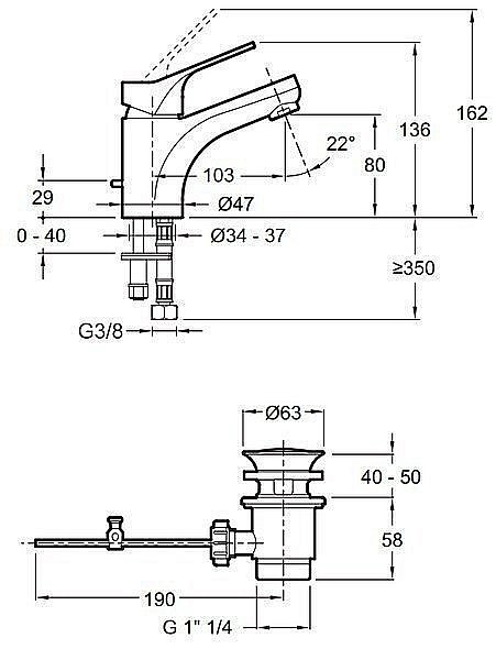 Cмеситель для раковины Jacob Delafon BRIVE E75760-CP купить в интернет-магазине сантехники Sanbest