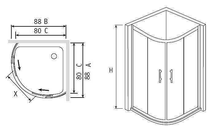 Душевой уголок RGW Passage PA-55 80х80 купить в интернет-магазине Sanbest