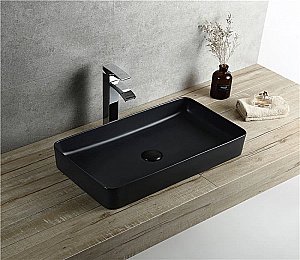 Раковина накладная Ceramalux NC 60,5 9396-1МВ черная матовая купить в интернет-магазине Sanbest