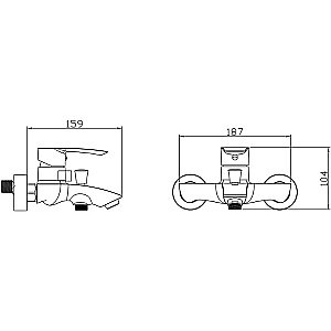 Смеситель для ванны Kaiser Aurora 67022 купить в интернет-магазине сантехники Sanbest