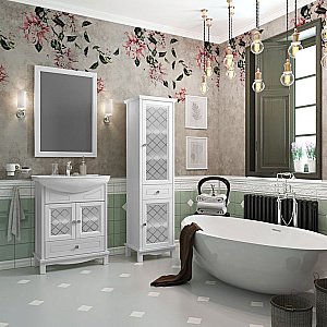 Тумба с раковиной Опадирис Омега 65 белая матовая для ванной в интернет-магазине Sanbest