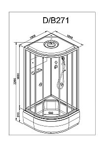 Душевая кабина DTO Серия D D271S 100x100 купить в интернет-магазине Sanbest