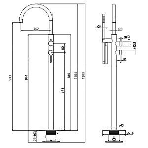 Смеситель для ванны Abber Wasser Kreis 316 AF8115BG брашированное золото купить в интернет-магазине сантехники Sanbest
