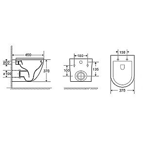 Унитаз подвесной Azario Grado AZ-0046 SP белый, безободковый, с крышкой микролифт купить в интернет-магазине Sanbest