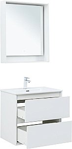 Тумба с раковиной Aquanet Милан 336368/330430 70 белый глянец для ванной в интернет-магазине Sanbest