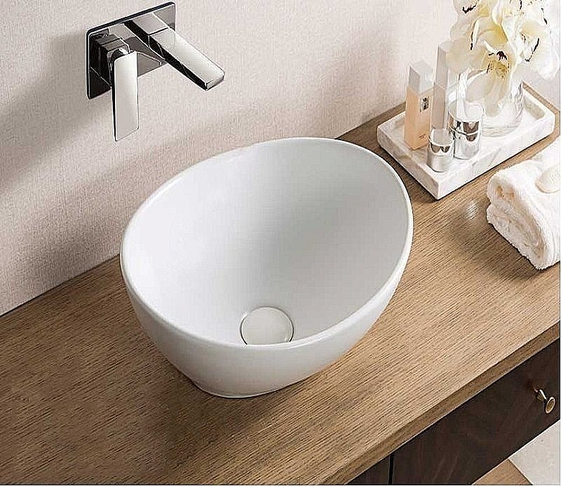 Раковина накладная Ceramalux N 40,5 7138 белая купить в интернет-магазине Sanbest