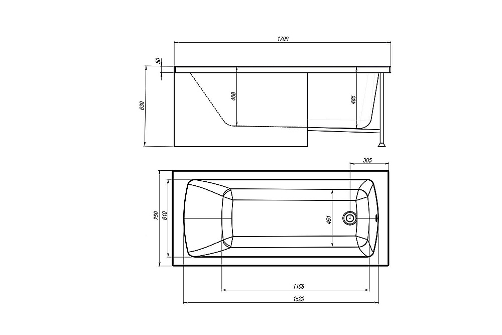 Акриловая ванна Royal Bath VIENNA RB953505 170x75 белый купить в интернет-магазине Sanbest