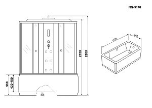 Душевая кабина Niagara Ultra NG-3170-01 170x75 купить в интернет-магазине Sanbest