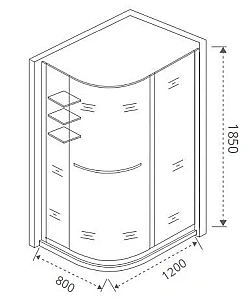 Душевой уголок Good door PANDORA R-120-C-CH 120x80 купить в интернет-магазине Sanbest