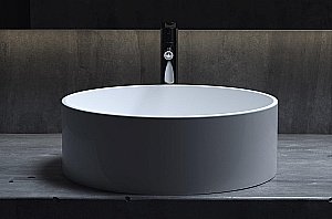 Раковина накладная Salini Armonia 02 130112SM 45 из искусственного камня S-Stone, белая матовая купить в интернет-магазине Sanbest