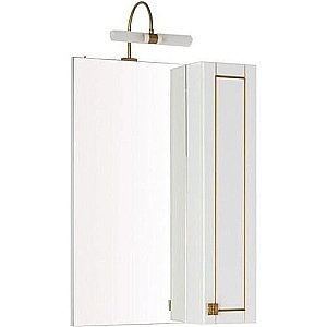 Зеркало со шкафом Aquanet Честер 60 белый/декор золото в ванную от интернет-магазине сантехники Sanbest