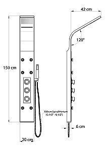 Душевая гидромассажная панель GPD DSP07 купить в интернет-магазине сантехники Sanbest