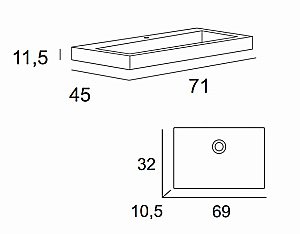 Тумба с раковиной Cezares Premium Plisse 71х45 Nero opaco для ванной в интернет-магазине Sanbest