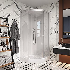 Душевая кабина Parly Penta P91, раздвижные двери, ABS-поддон, прозрачная купить в интернет-магазине Sanbest