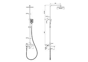 Душевая система WONZON & WOGHAND EDGE, Черный матовый (WW-88739003-MB) купить в интернет-магазине сантехники Sanbest