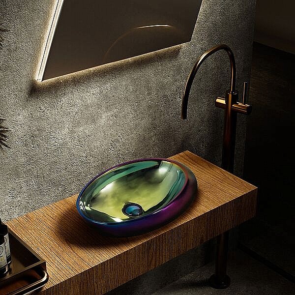 Раковина накладная ABBER Bequem AC2107Regen хамелеон купить в интернет-магазине Sanbest