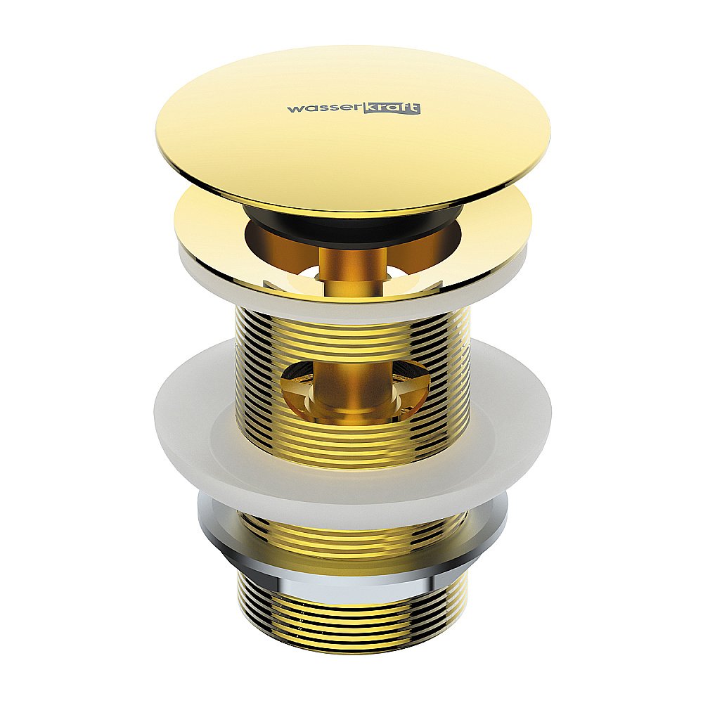 Донный клапан для раковины WasserKraft A343 золото купить в интернет-магазине сантехники Sanbest