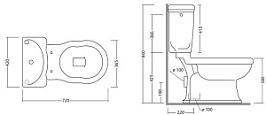 Унитаз напольный Tiffany World Bristol TWBR50bi с бачком купить в интернет-магазине Sanbest