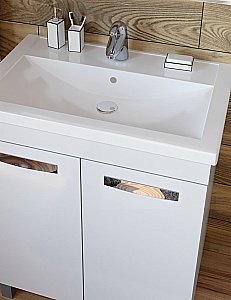 Тумба с раковиной Vigo Plaza 700 белая для ванной в интернет-магазине Sanbest