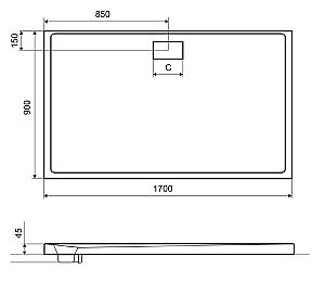 Душевой поддон Excellent ZERO 170x90 купить в интернет-магазине Sanbest