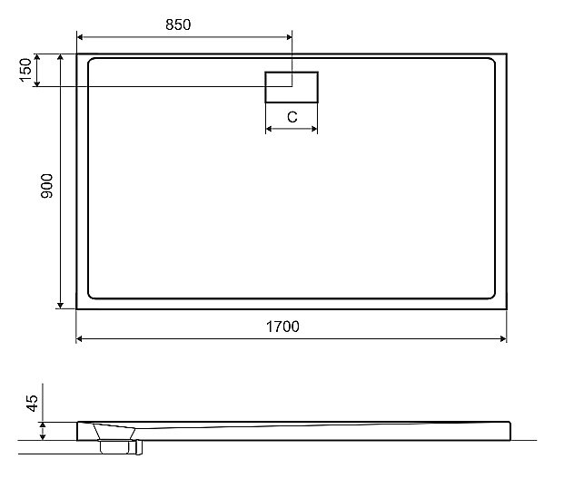 Душевой поддон Excellent ZERO 170x90 купить в интернет-магазине Sanbest