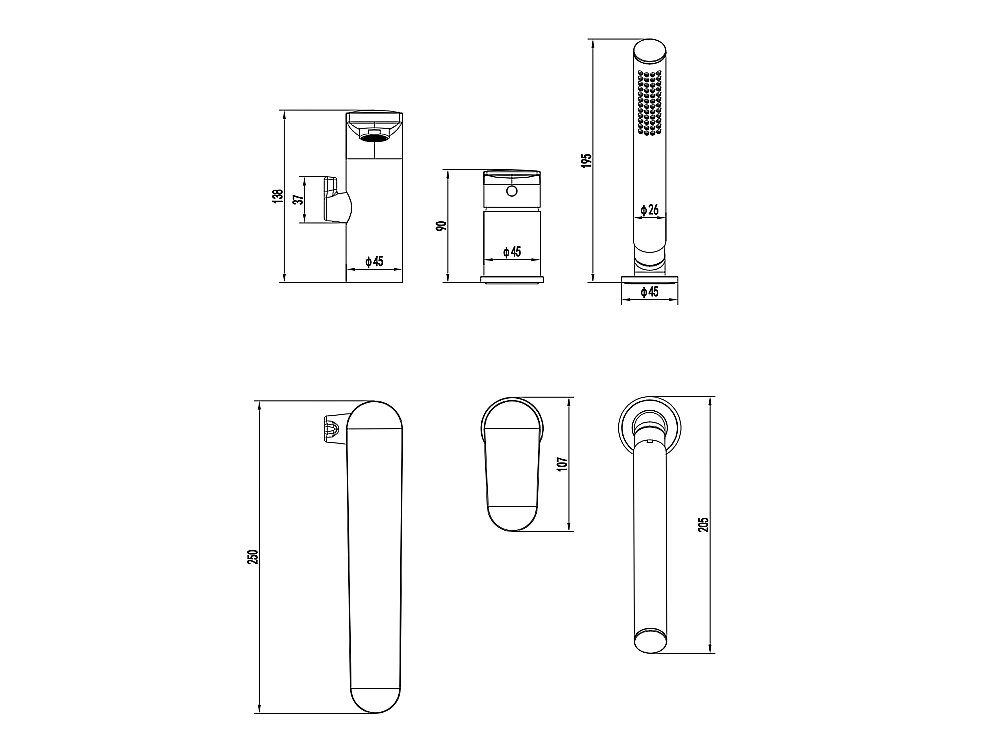 Смеситель на борт ванны Aquatek Ника AQ1848CR хром купить в интернет-магазине сантехники Sanbest