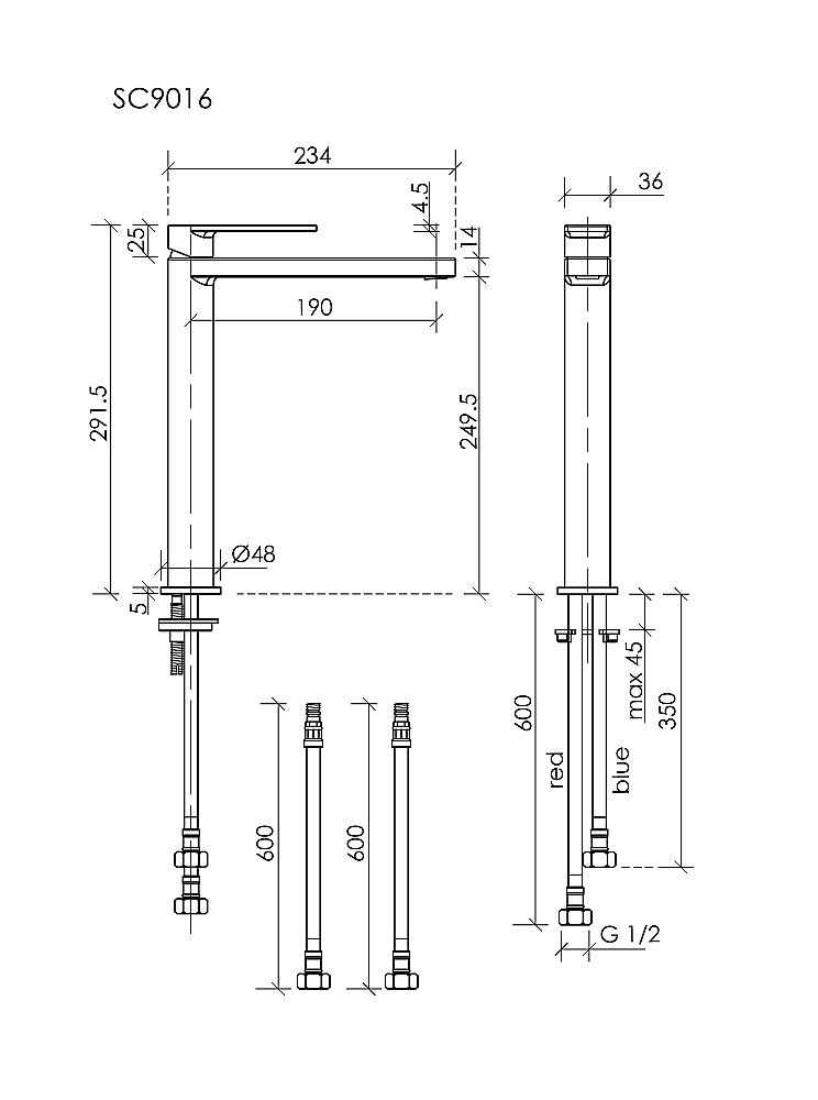 Смеситель для раковины Sancos Studio SC9016BG брашированное золото купить в интернет-магазине сантехники Sanbest