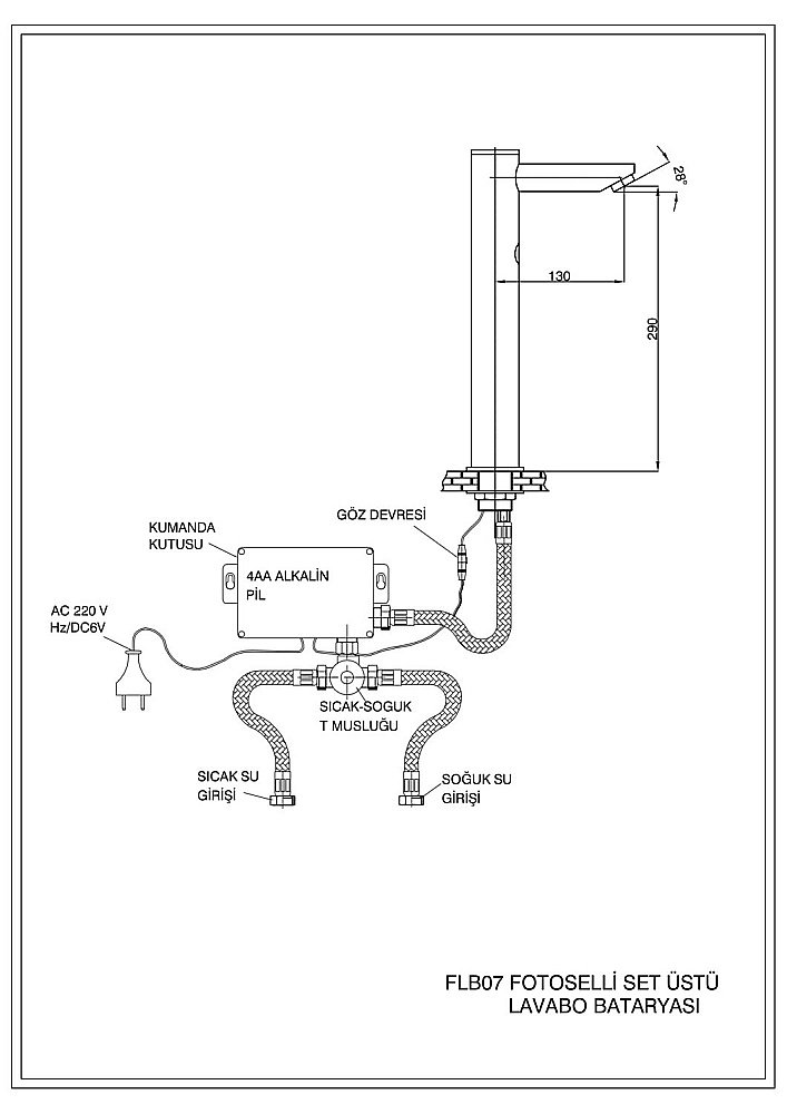 Смеситель для раковины GPD PHOTOCELL FLB07 купить в интернет-магазине сантехники Sanbest