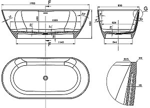 Ванна BAS Катания 170х80 ВА00029 белая матовая купить в интернет-магазине Sanbest