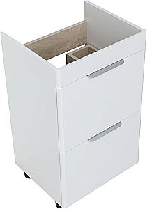 Тумба с раковиной Aquanet Ирис new 50 напольная белый глянец для ванной в интернет-магазине Sanbest