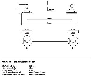 Полотенцедержатель Bemeta Retro 144104017 купить в интернет-магазине сантехники Sanbest