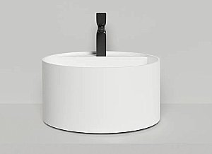 Раковина накладная Salini Armonia Round Top 02 130422TM 45 из искусственного камня S-Stone, белая матовая купить в интернет-магазине Sanbest