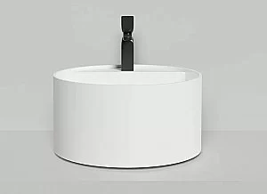 Раковина накладная Salini Armonia Round Top 02 130422TM 45 из искусственного камня S-Stone, белая матовая купить в интернет-магазине Sanbest