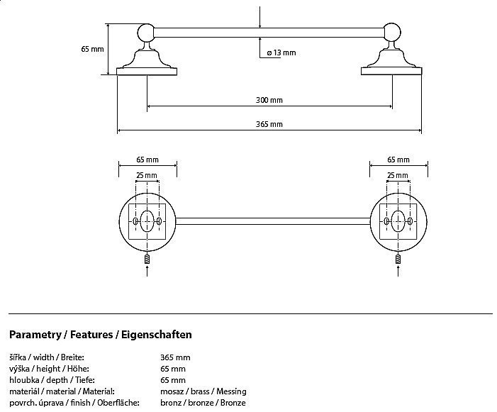Полотенцедержатель Bemeta Retro 144104017 купить в интернет-магазине сантехники Sanbest