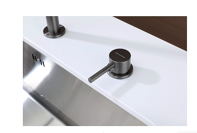 Смеситель для кухни Paulmark Estetica Es218006-GM вороненая сталь купить в интернет-магазине сантехники Sanbest
