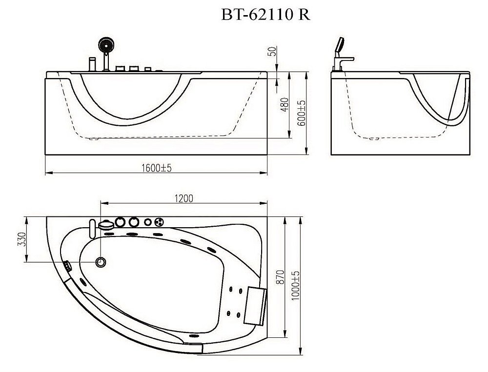 Ванна акриловая Orans BT 62110 160x100 белая купить в интернет-магазине Sanbest