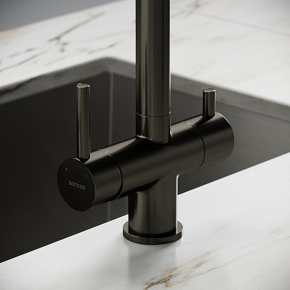 Смеситель для кухни Sancos Spin SC4015GG вороненая сталь купить в интернет-магазине сантехники Sanbest