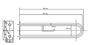Поручень Bemeta Help 301907462 83 хром купить в интернет-магазине сантехники Sanbest