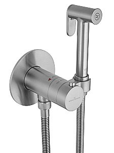 Смеситель с гигиеническим душем и термостатом встраиваемый WONZON & WOGHAND, Брашированный никель (WW-88829909-BN) купить в интернет-магазине сантехники Sanbest