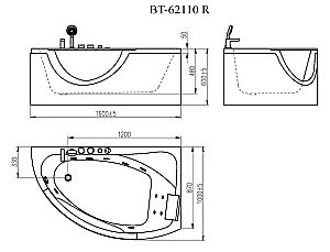 Ванна акриловая Orans BT 62110 160x100 белая купить в интернет-магазине Sanbest