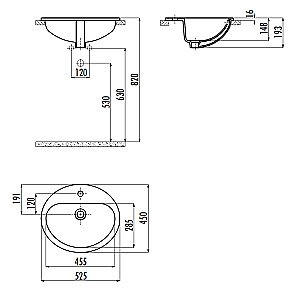 Раковина Creavit 52,5 TP225.00000 белая купить в интернет-магазине Sanbest