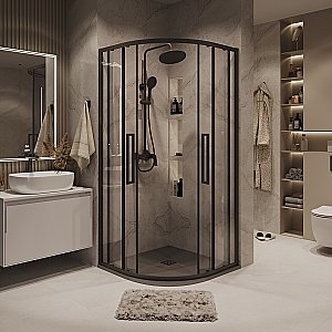 Душевой уголок Grossman Cosmo 301.K33.02.1010.21.00 100x100 стекло прозрачное/профиль черный матовый купить в интернет-магазине Sanbest