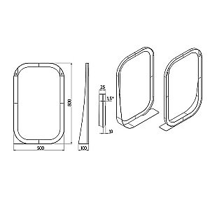 Зеркало с полкой Grossman Неро-50 205003 черное матовое в ванную от интернет-магазине сантехники Sanbest