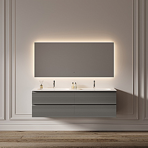 Зеркало с подсветкой Sancos Square 2.0 SQ2.1600 160х80 в ванную от интернет-магазине сантехники Sanbest