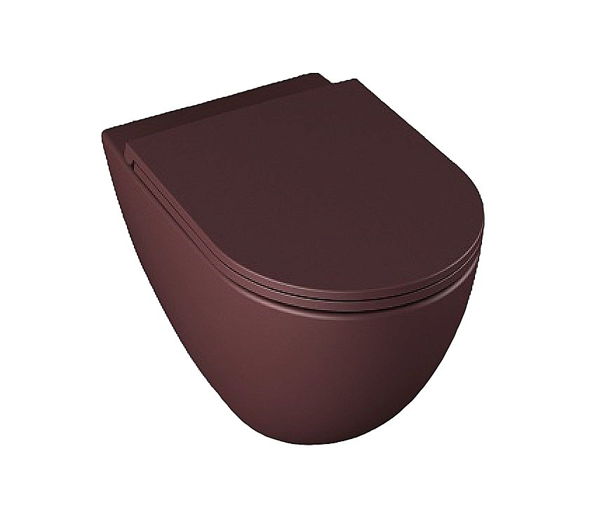 Унитаз подвесной Isvea Infinity 10NF02001SV-2R бордовый матовый, безободковый купить в интернет-магазине Sanbest