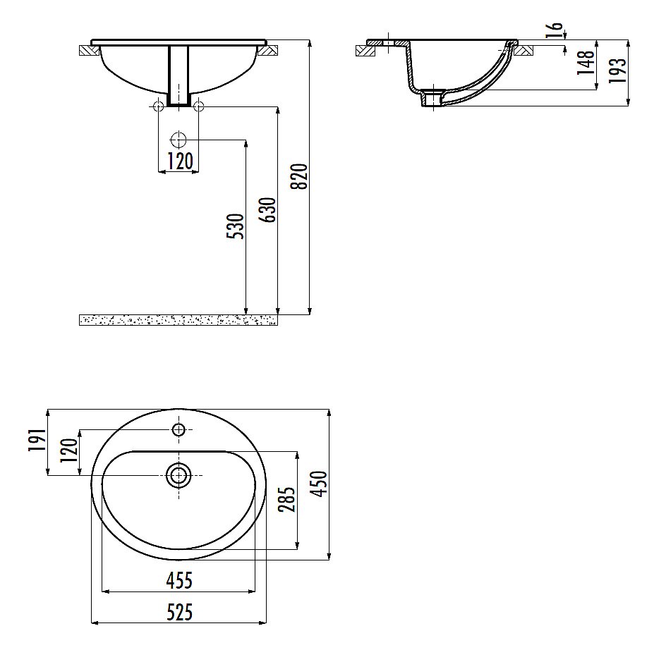 Раковина Creavit 52,5 TP225.00000 белая купить в интернет-магазине Sanbest