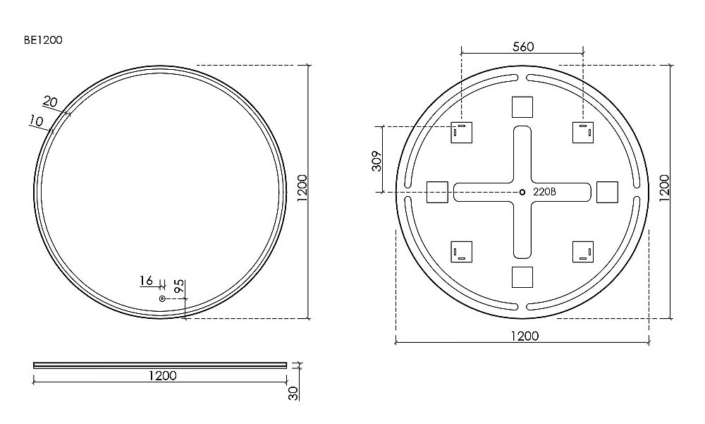 Зеркало Sancos Bella BE1200 белое в ванную от интернет-магазине сантехники Sanbest