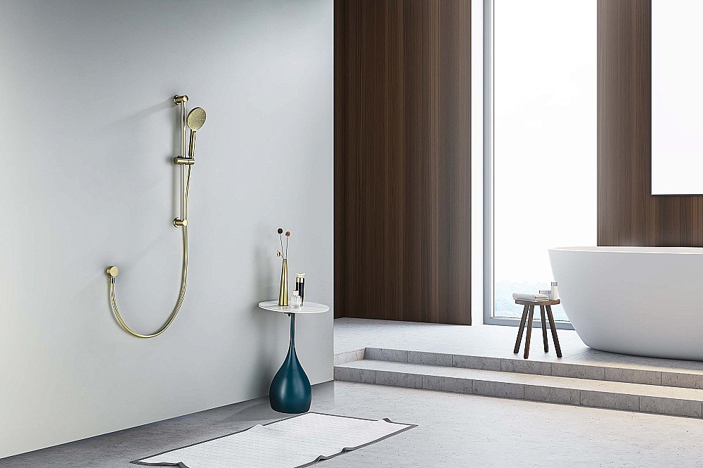 Душевой гарнитур Aquatek Оберон AQ2016BG золото шлифованное купить в интернет-магазине сантехники Sanbest