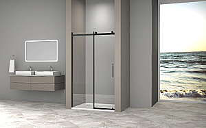 Душевая дверь Good Door Galaxy New 130 WTW-130-C-B ГЛ00041 стекло прозрачное/профиль черный купить в интернет-магазине Sanbest