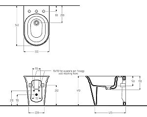 Биде напольное Migliore MONACO 32071 белая керамика купить в интернет-магазине Sanbest